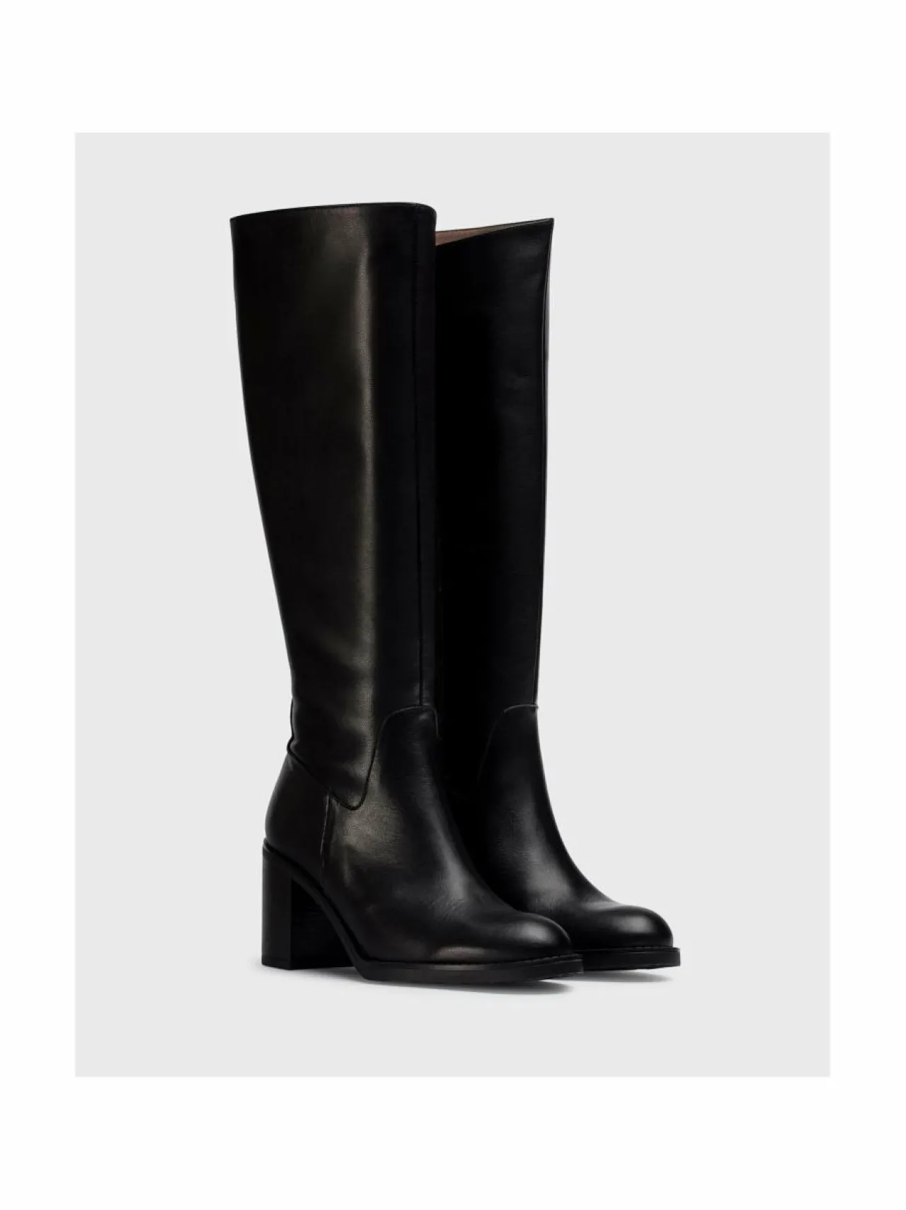 Saappaat<Wonders Tall Boot Block Heel -nahkasaapaat ISY NEGRO