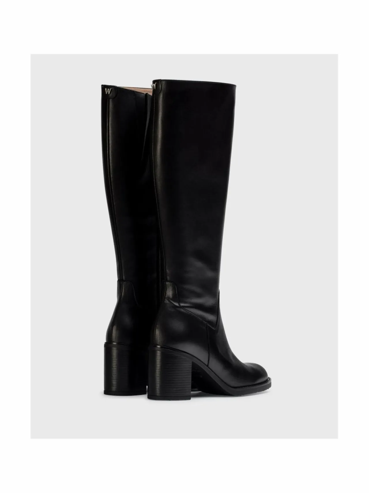 Saappaat<Wonders Tall Boot Block Heel -nahkasaapaat ISY NEGRO