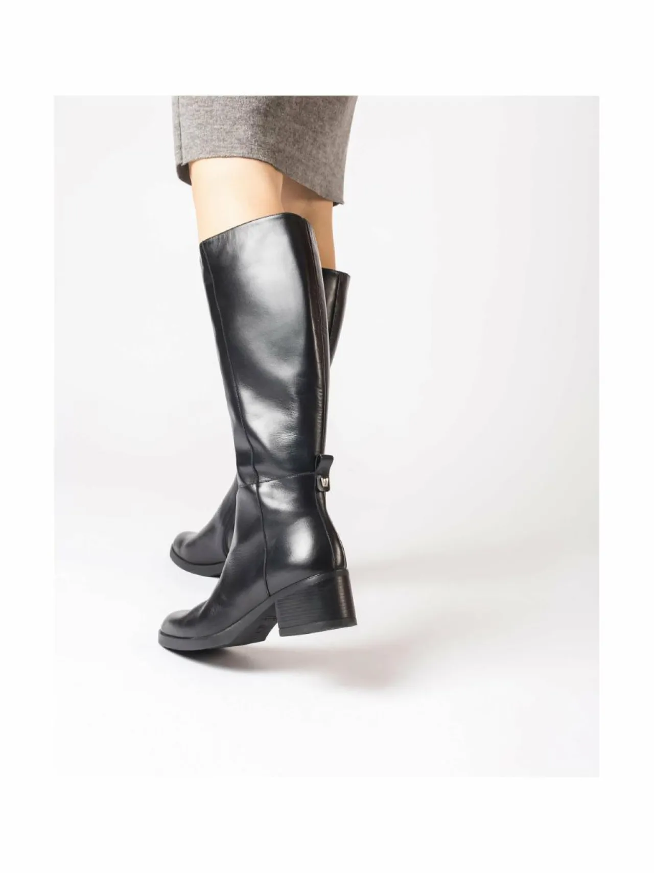Saappaat<Wonders Tall Boot Heel XL -nahkasaappaat ISY NEGRO