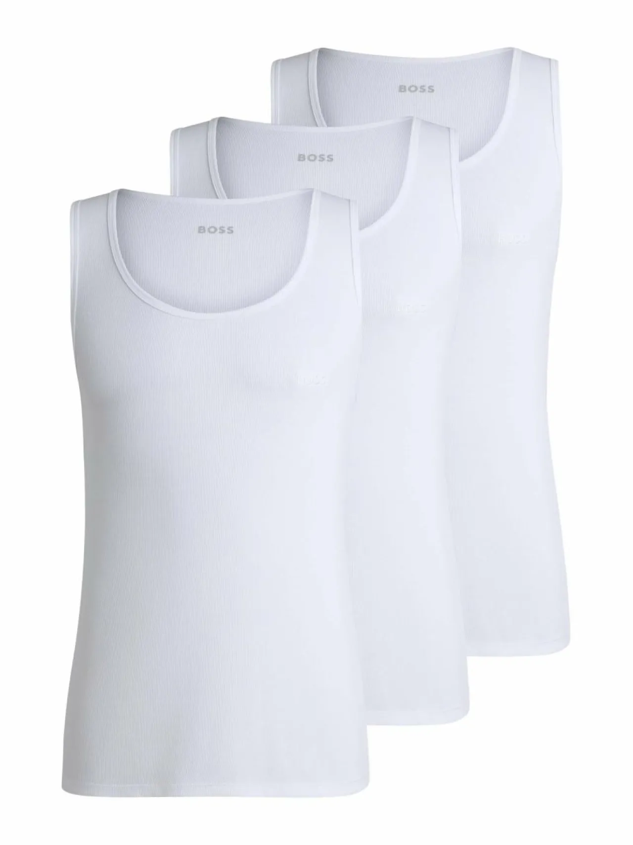 Alusasut<BOSS TankTop RibClassic - aluspaita 3-pack 100 WHITE
