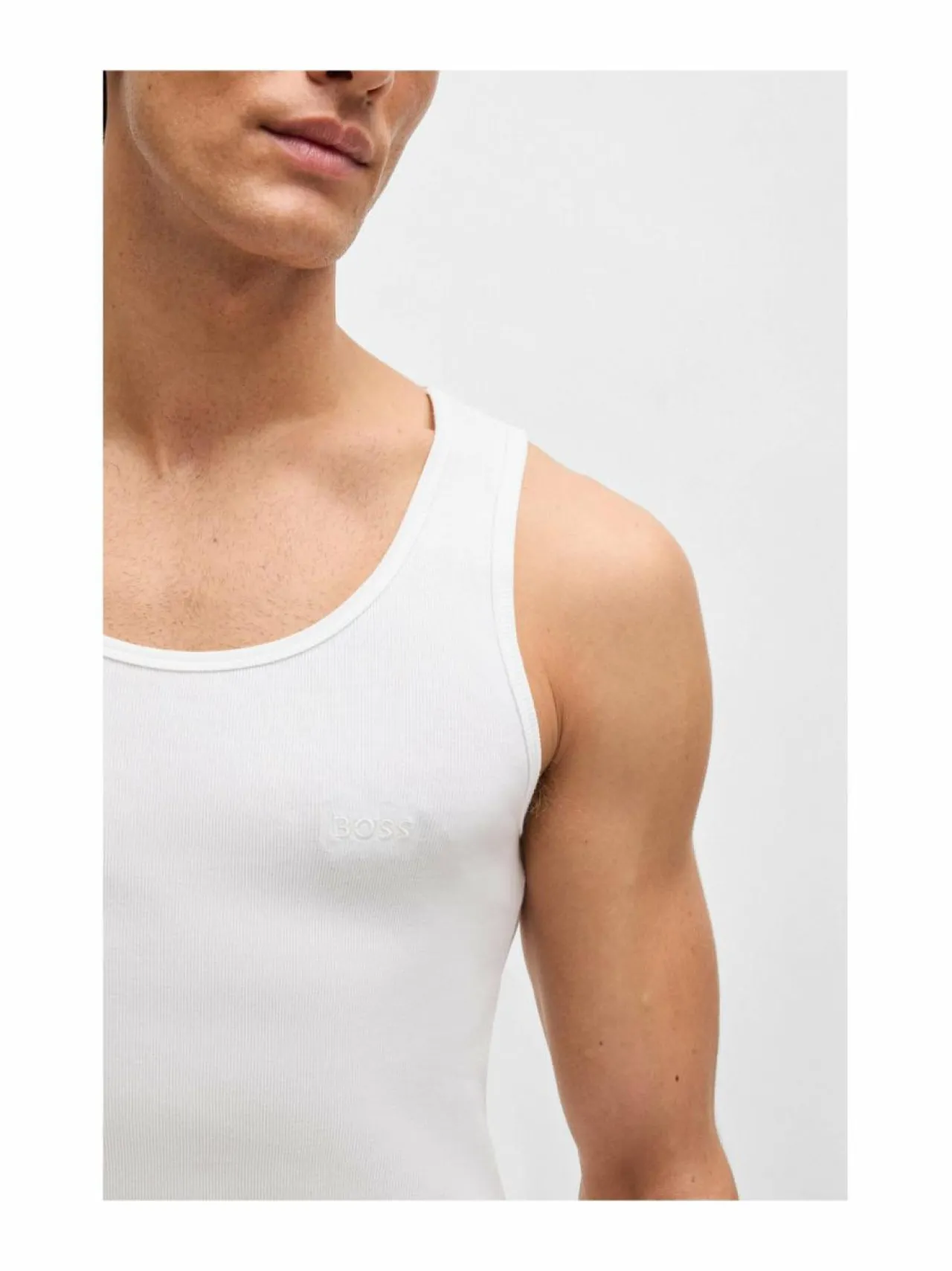 Alusasut<BOSS TankTop RibClassic - aluspaita 3-pack 100 WHITE