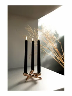 Jouluvalot<UYUNI Taper LED -pöytäkynttilä, 2 kpl BLACK