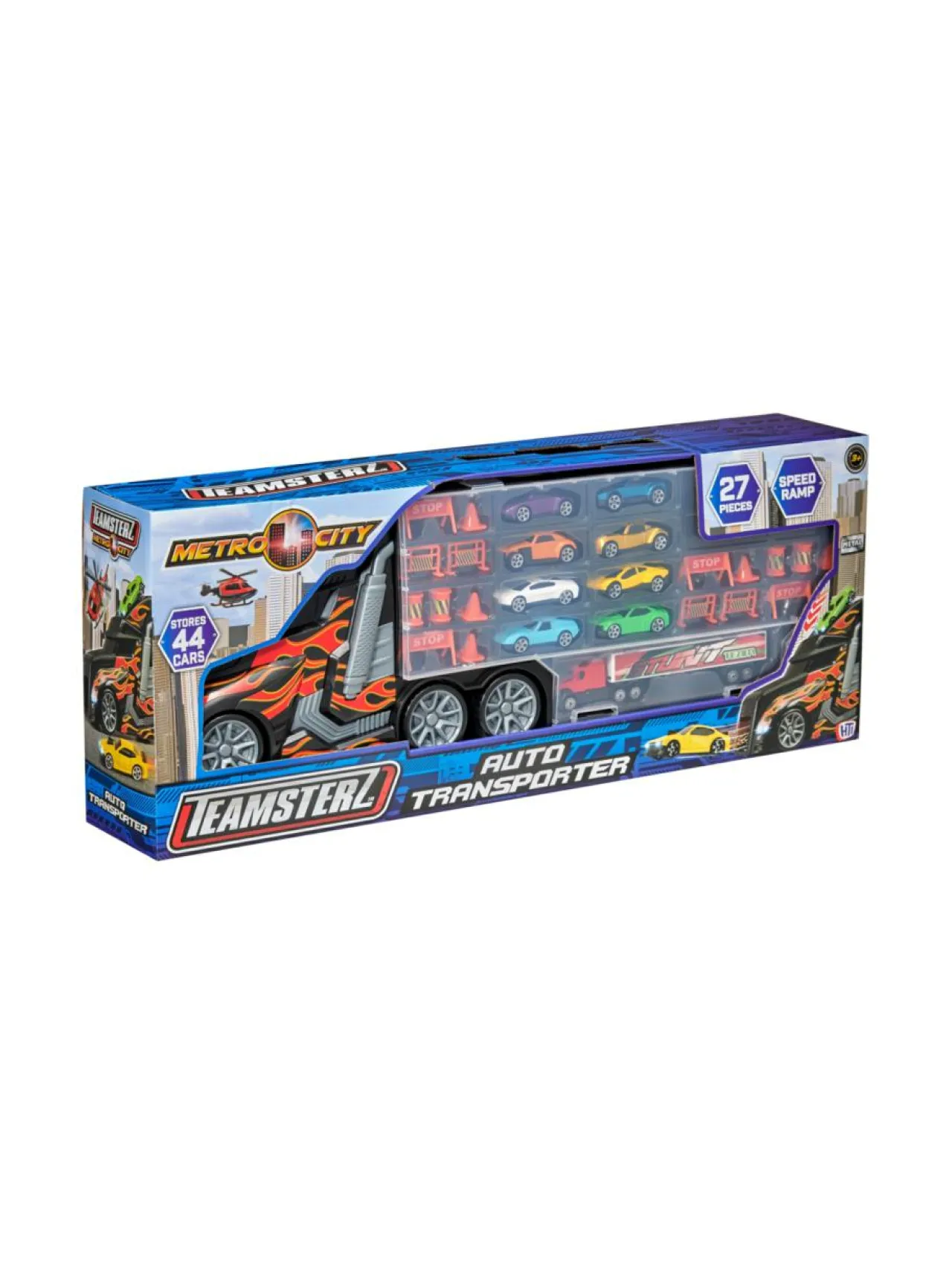 TEAMSTERZ Metro City Autonkuljetusauto ja 8 metalliautoa, 56 cm^ Autot Ja Muut Ajoneuvot