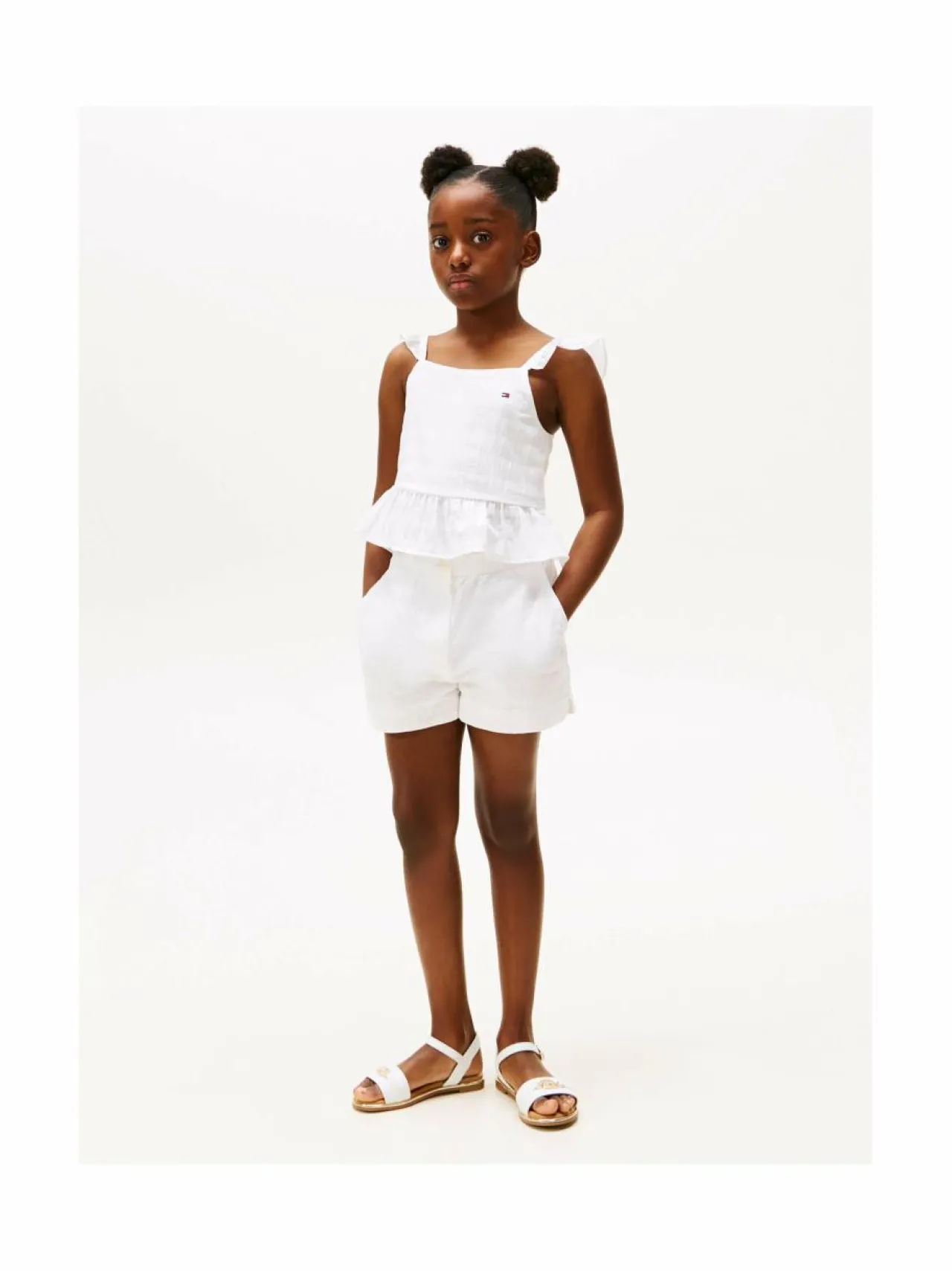 Shortsit<Tommy Hilfiger Textured Cotton -shortsit YBR WHITE