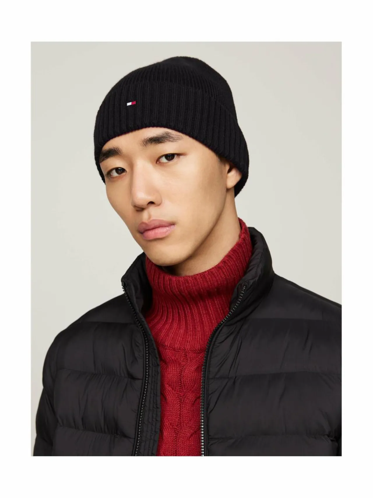 Hatut & Pipot<Tommy Hilfiger TH Flag -puuvilla-kashmirpipo OS BLACK