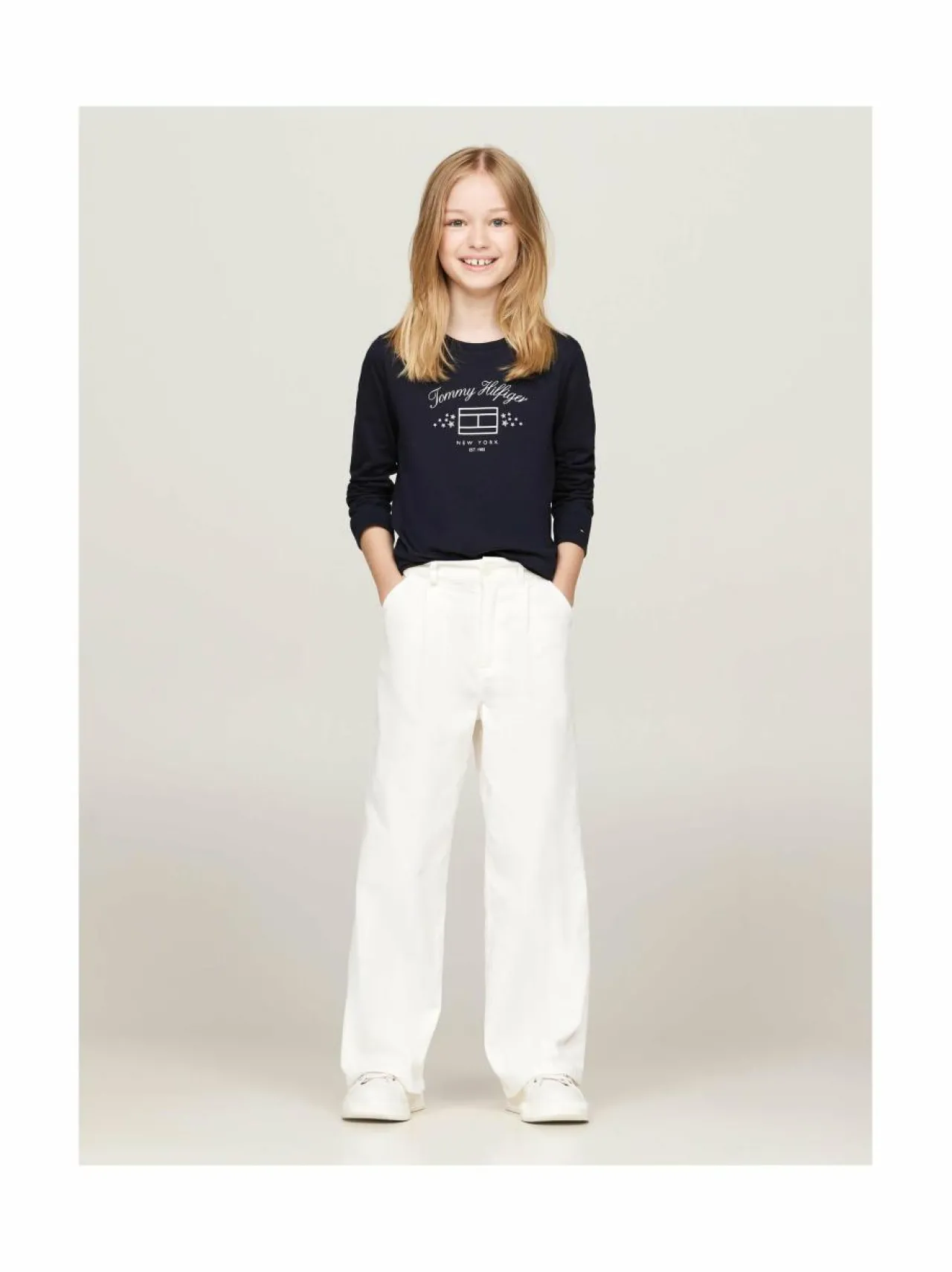 Tommy Hilfiger TH Stars Flag Print -trikoopaita^ Pitkähihaiset Trikoopaidat|Pitkähihaiset Trikoopaidat