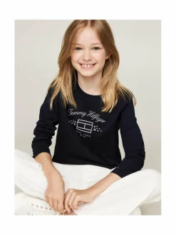 Tommy Hilfiger TH Stars Flag Print -trikoopaita^ Pitkähihaiset Trikoopaidat|Pitkähihaiset Trikoopaidat