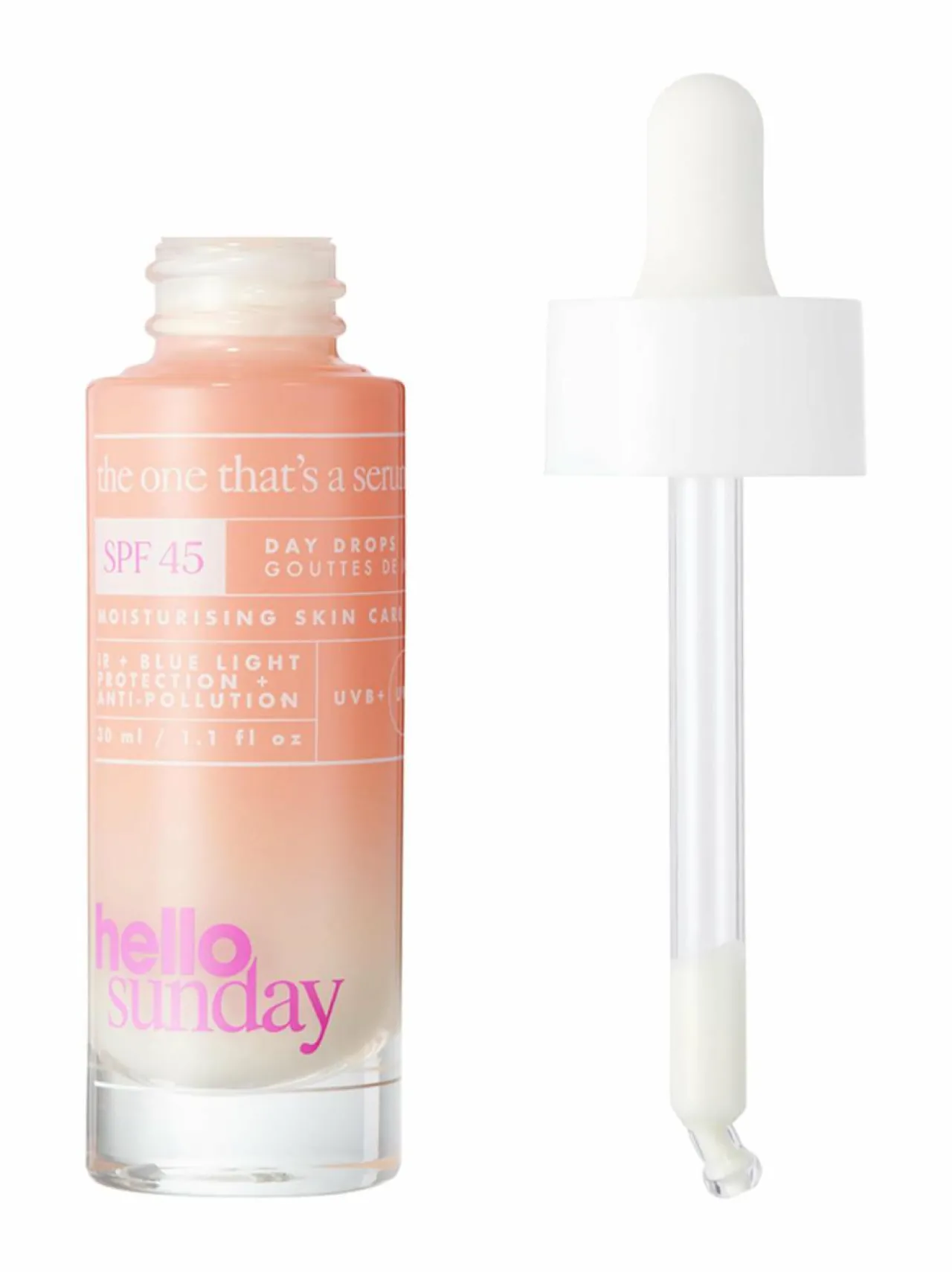 Aurinkotuotteet<Hello Sunday The one that´s a serum SPF drops SPF45 - kasvoseerumi 30 ml PINKKI