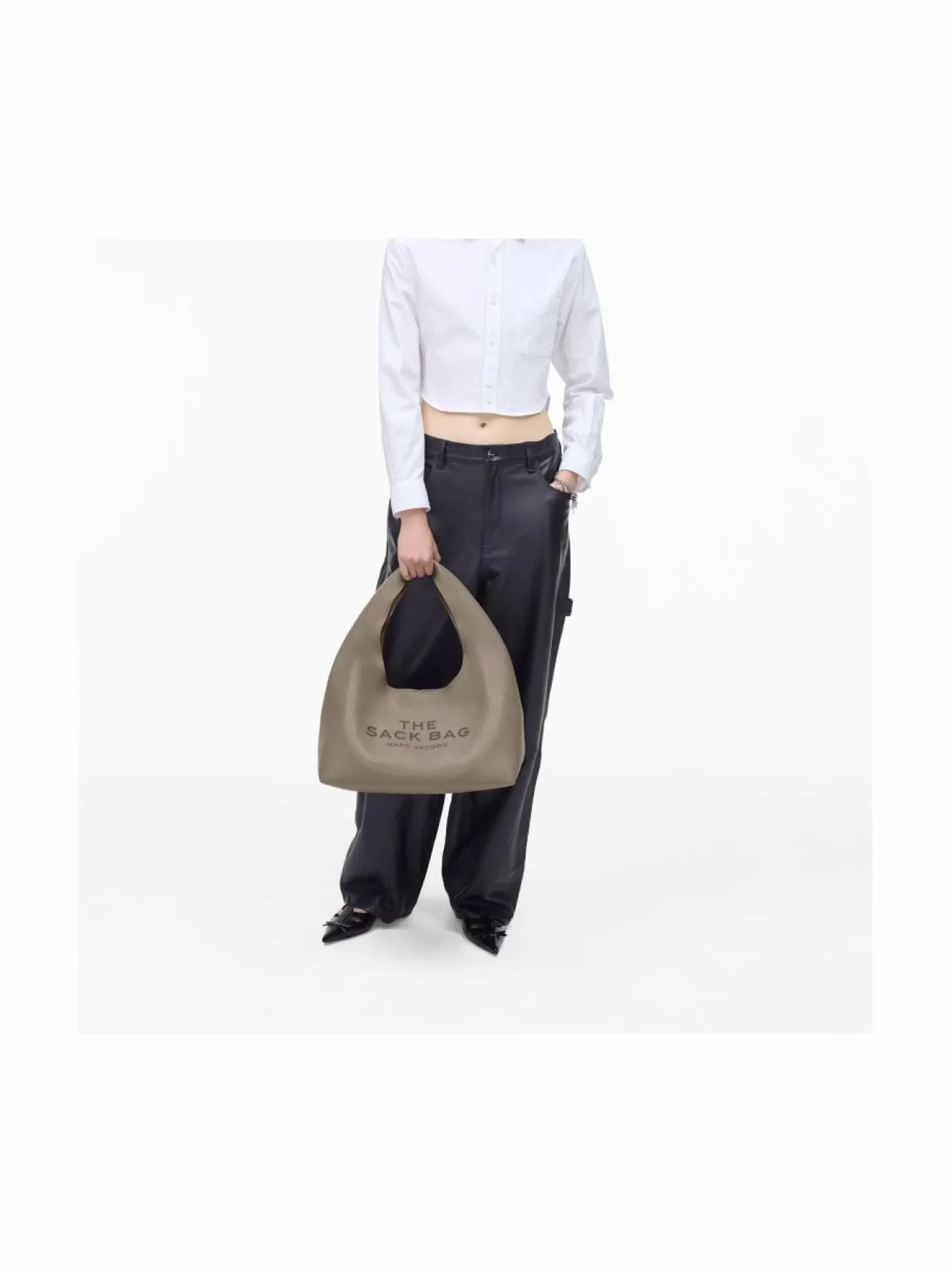 Olkalaukut<Marc Jacobs The Sack -nahkalaukku 055 CEMENT