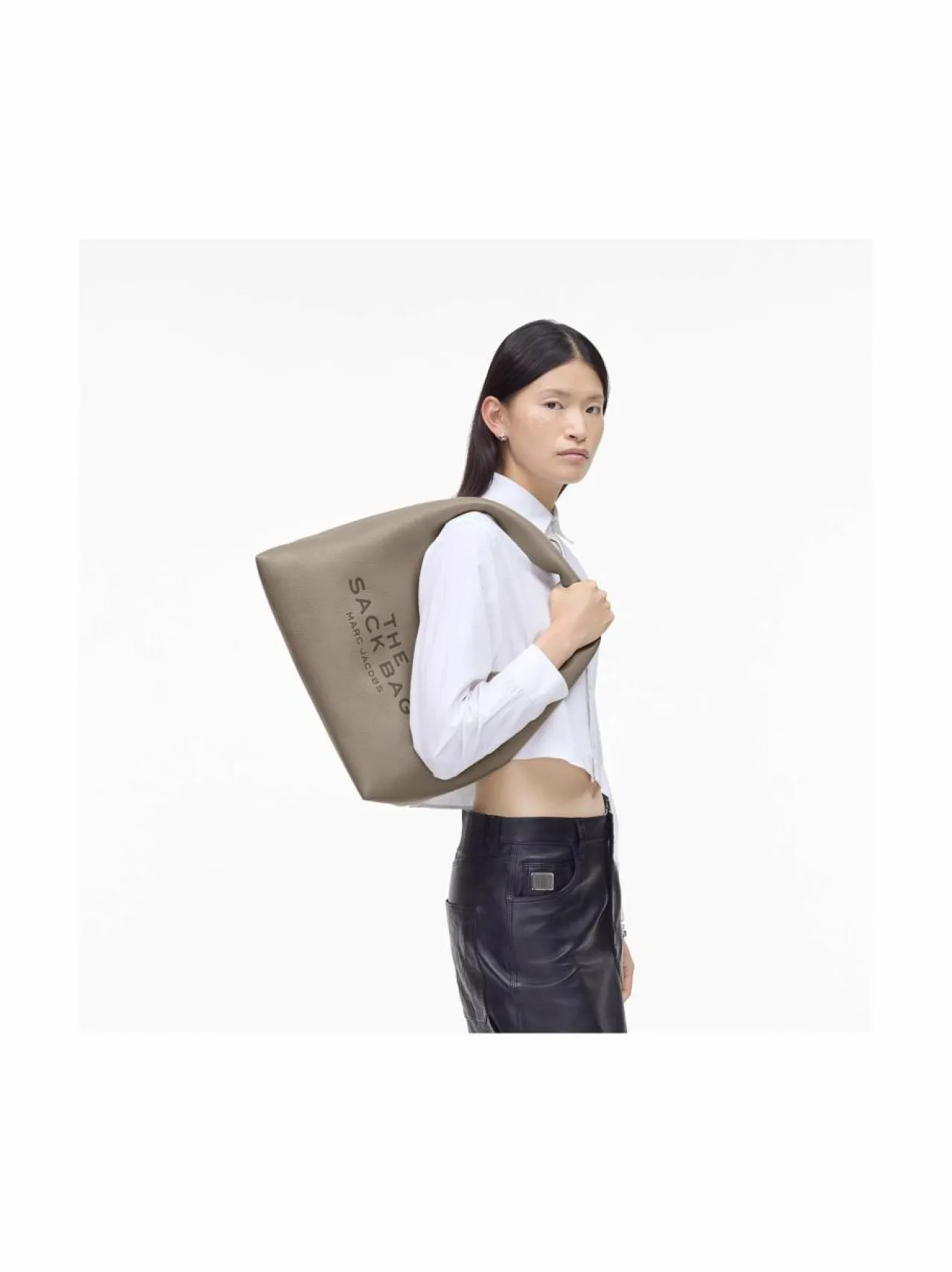Olkalaukut<Marc Jacobs The Sack -nahkalaukku 055 CEMENT