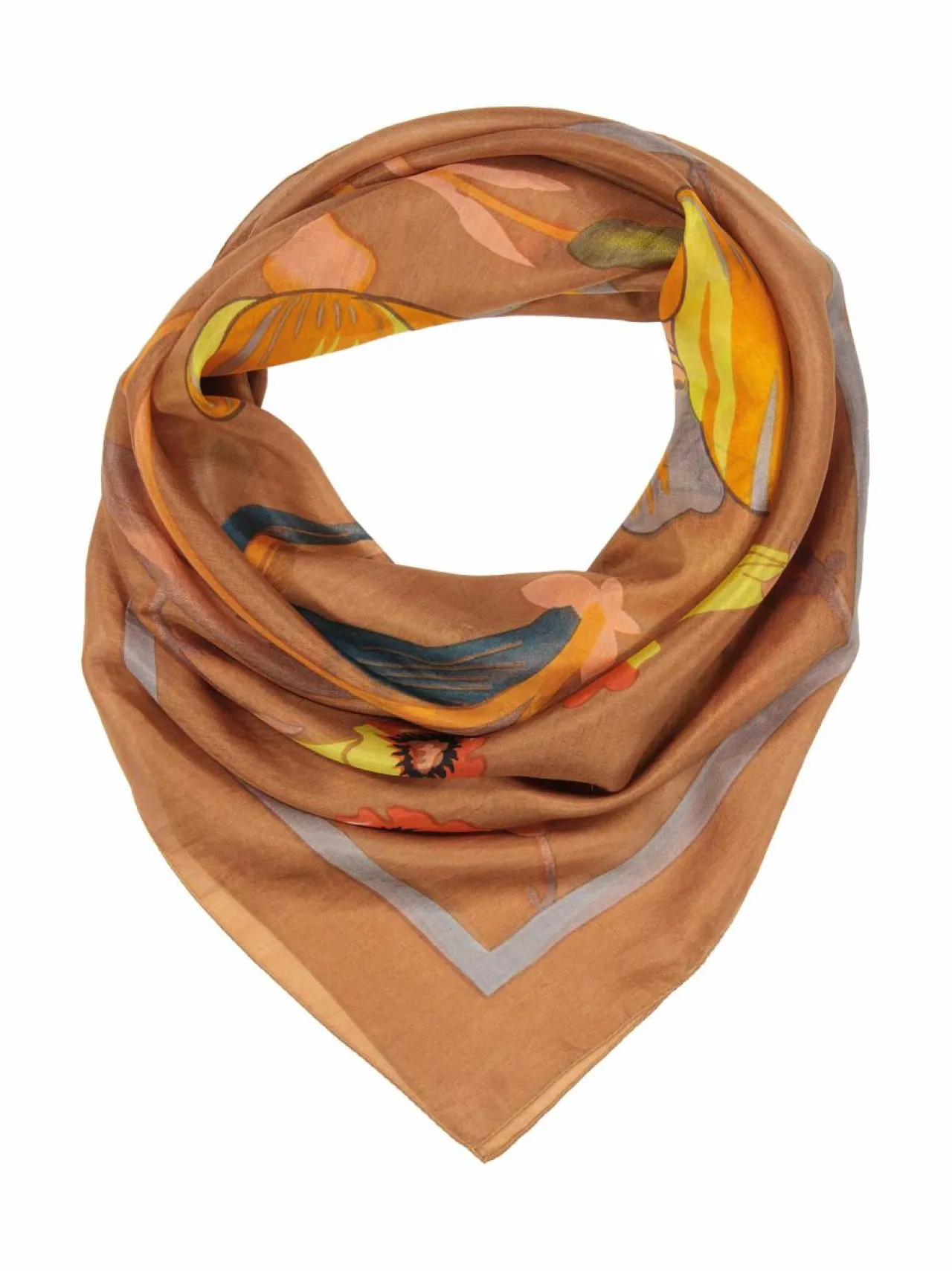 Huivit & Kaulaliinat<A+more Timjami-silkkihuivi BROWN COMB. 1