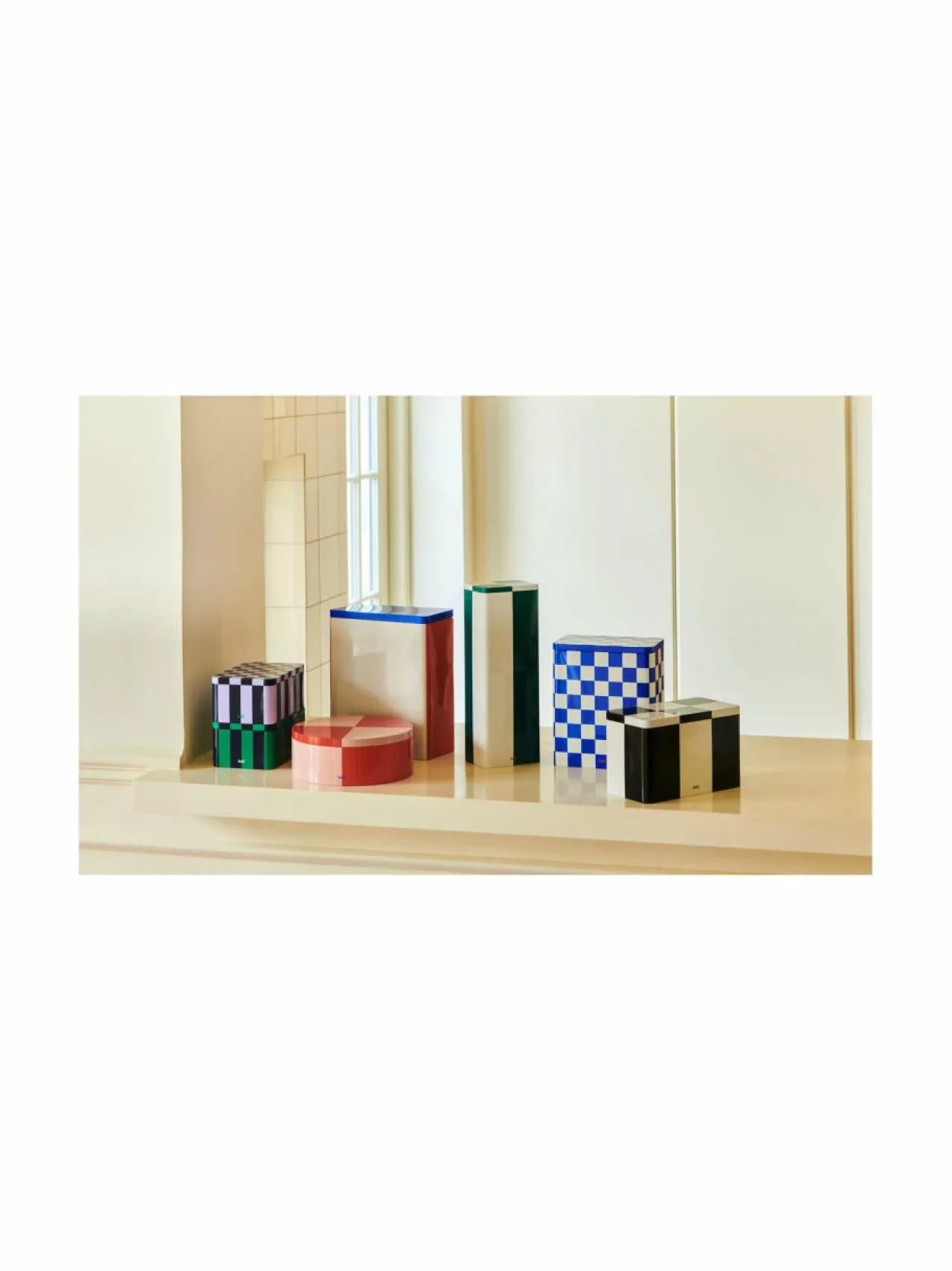 Koriste-Esineet<HAY Tin Container Medium -säilykerasia BLACK AND OFF-WHITE