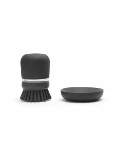 Keittiötarvikkeet<Brabantia Tiskiharja saippuatäytöllä DARK GREY