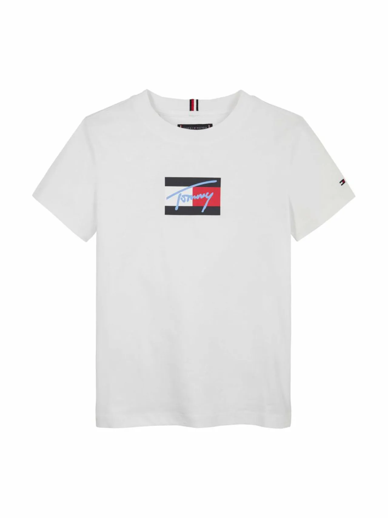 T-Paidat|T-Paidat<Tommy Hilfiger Tommy Script Flag t-paita YBR WHITE