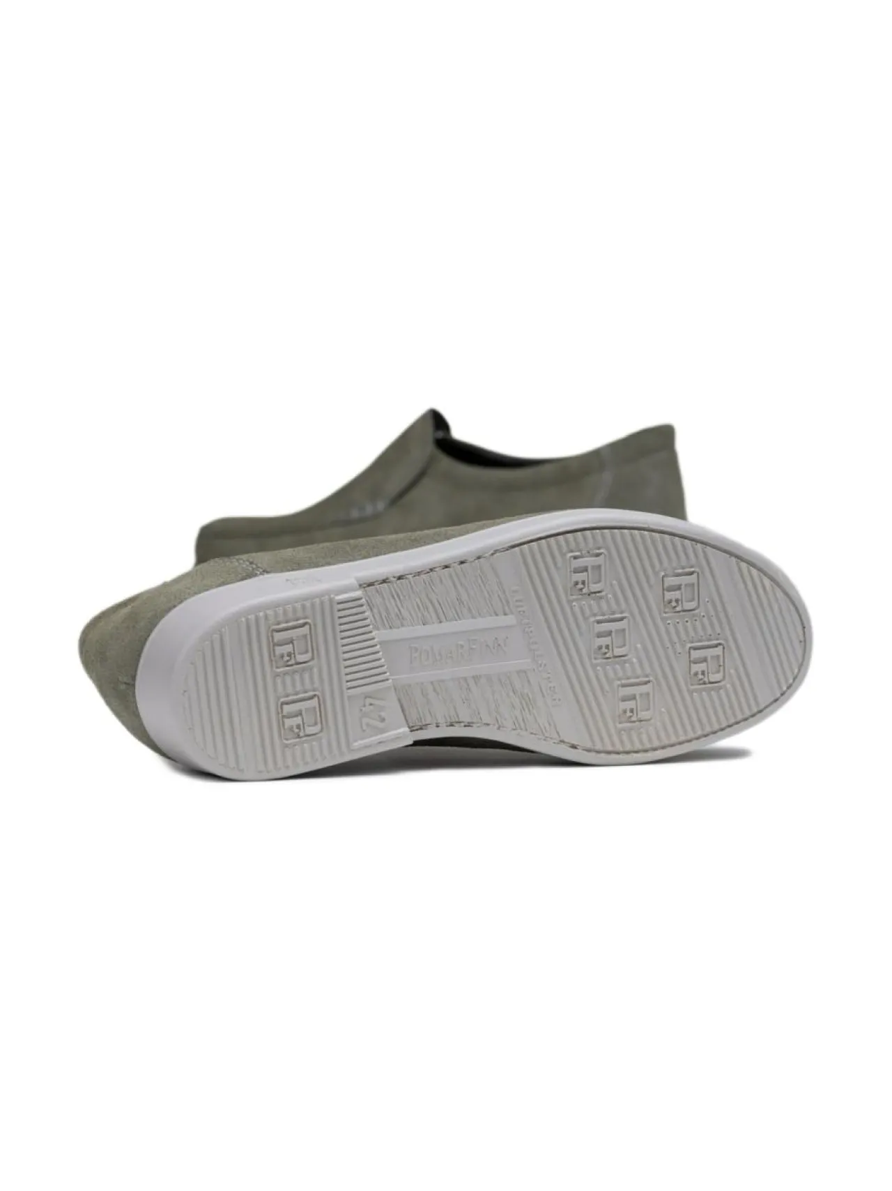 Kävelykengät & Loaferit<Pomar TOPI Miesten mokkasiinit MOSS SUEDE/GREY SOLE