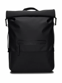 Reput|Reput<Rains Trail Rolltop W3 - vedenpitävä reppu 01 BLACK