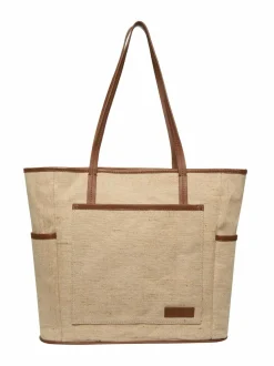 Olkalaukut<A+more Tru-kangaslaukku OFFWHITE/TAN