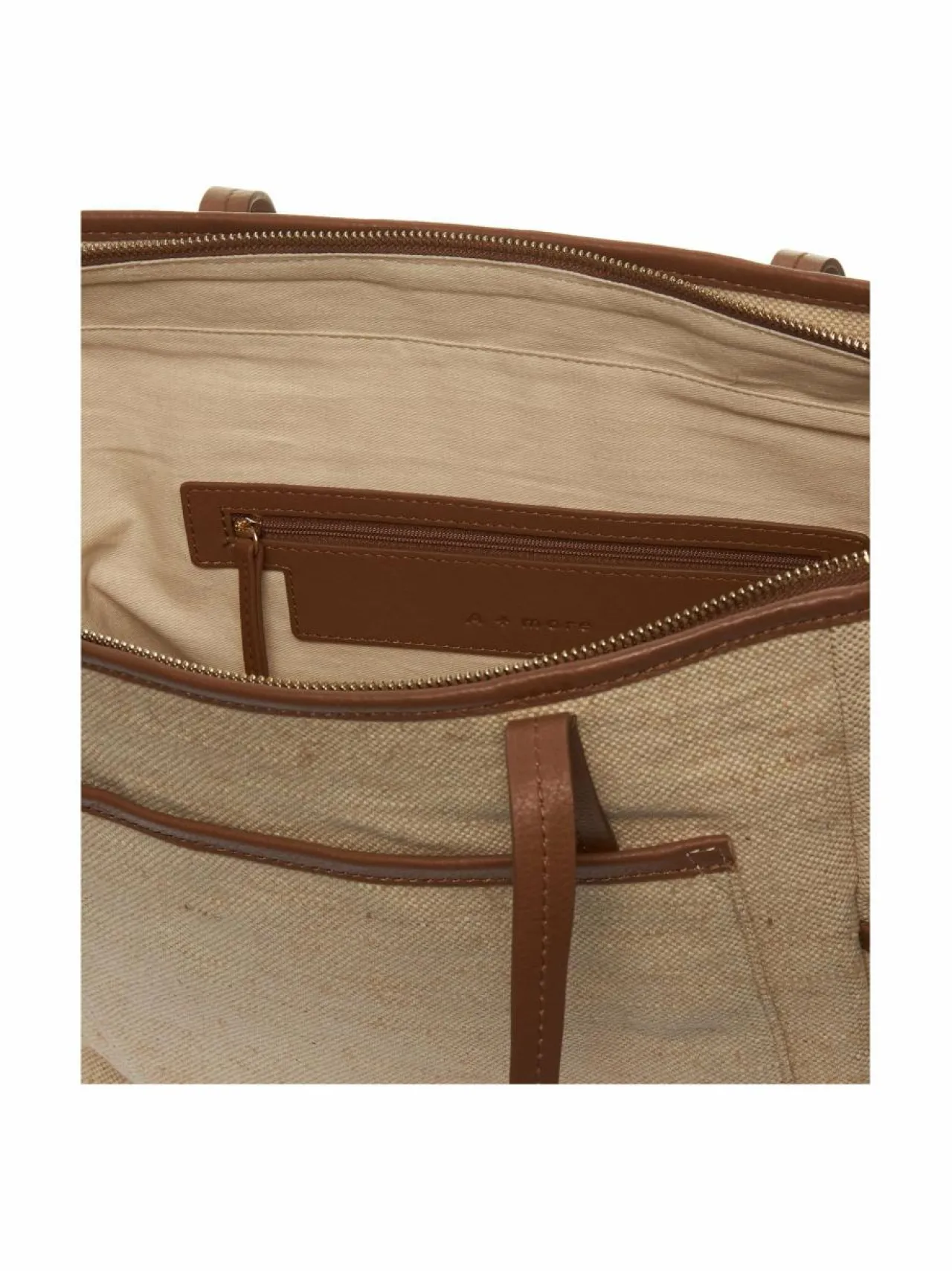 Olkalaukut<A+more Tru-kangaslaukku OFFWHITE/TAN