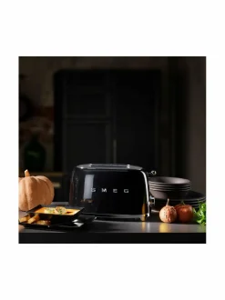 Leivänpaahtimet<Smeg TSF01BLEU-leivänpaahdin, 2 viipaleelle MUSTA