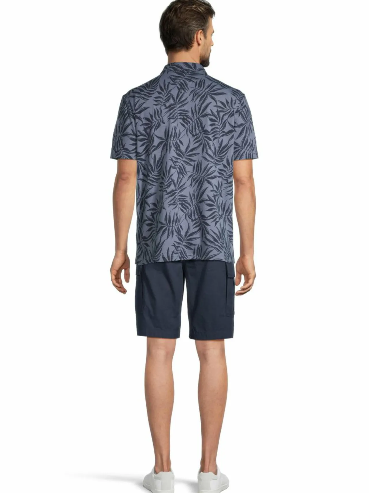Paidat<Cap Horn Tucker Palm Leaves -pikeepaita DENIM BLUE AOP