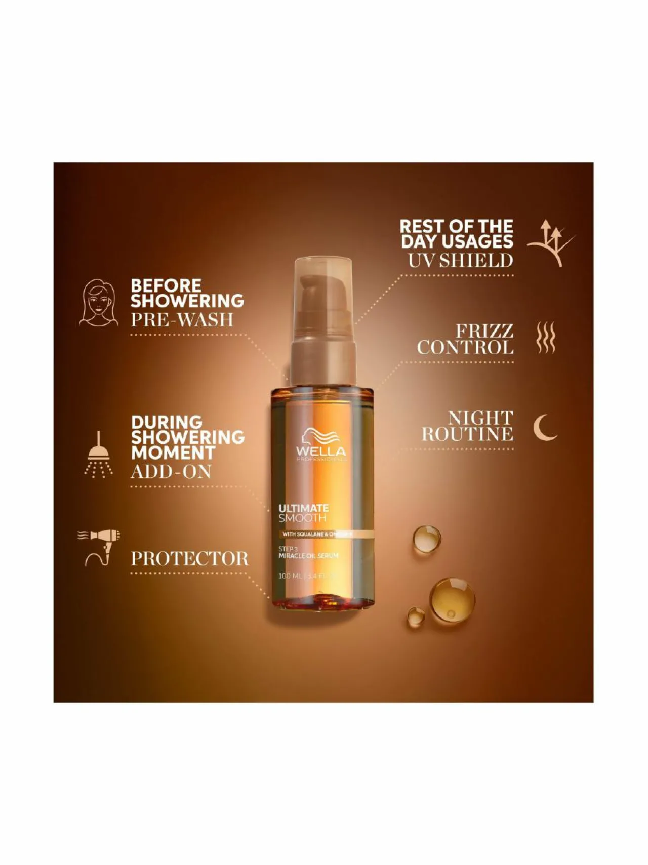 Hiustenhoitotuotteet<Wella Professional Care Ultimate Smooth Miracle Oil Serum -hiusöljy 100 ml