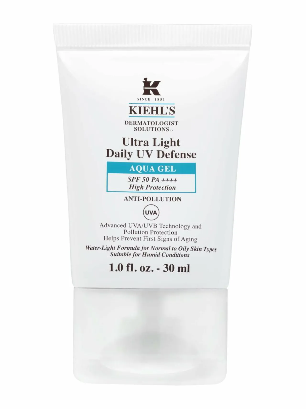 Aurinkotuotteet<Kiehl's Ultra Light Daily UV Defense Aqua Gel SPF50 -aurinkosuojageeli 30 ml
