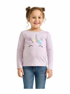 Pitkähihaiset Trikoopaidat<Lindex Unicorn Face -trikoopaita 9959 LIGHT DUSTY LILAC