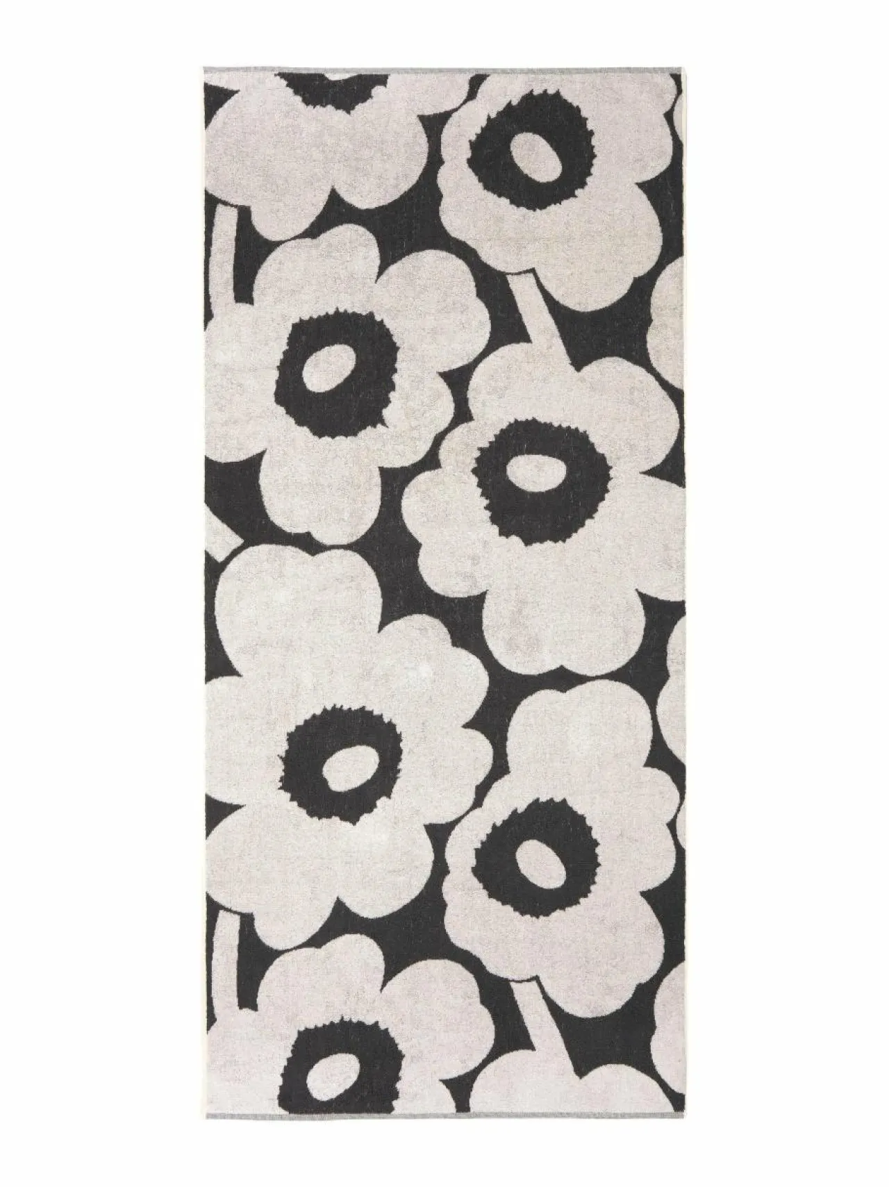 Kylpyhuonetekstiilit<Marimekko Unikko-pyyhe 190 CHARCOAL, OFF WHITE