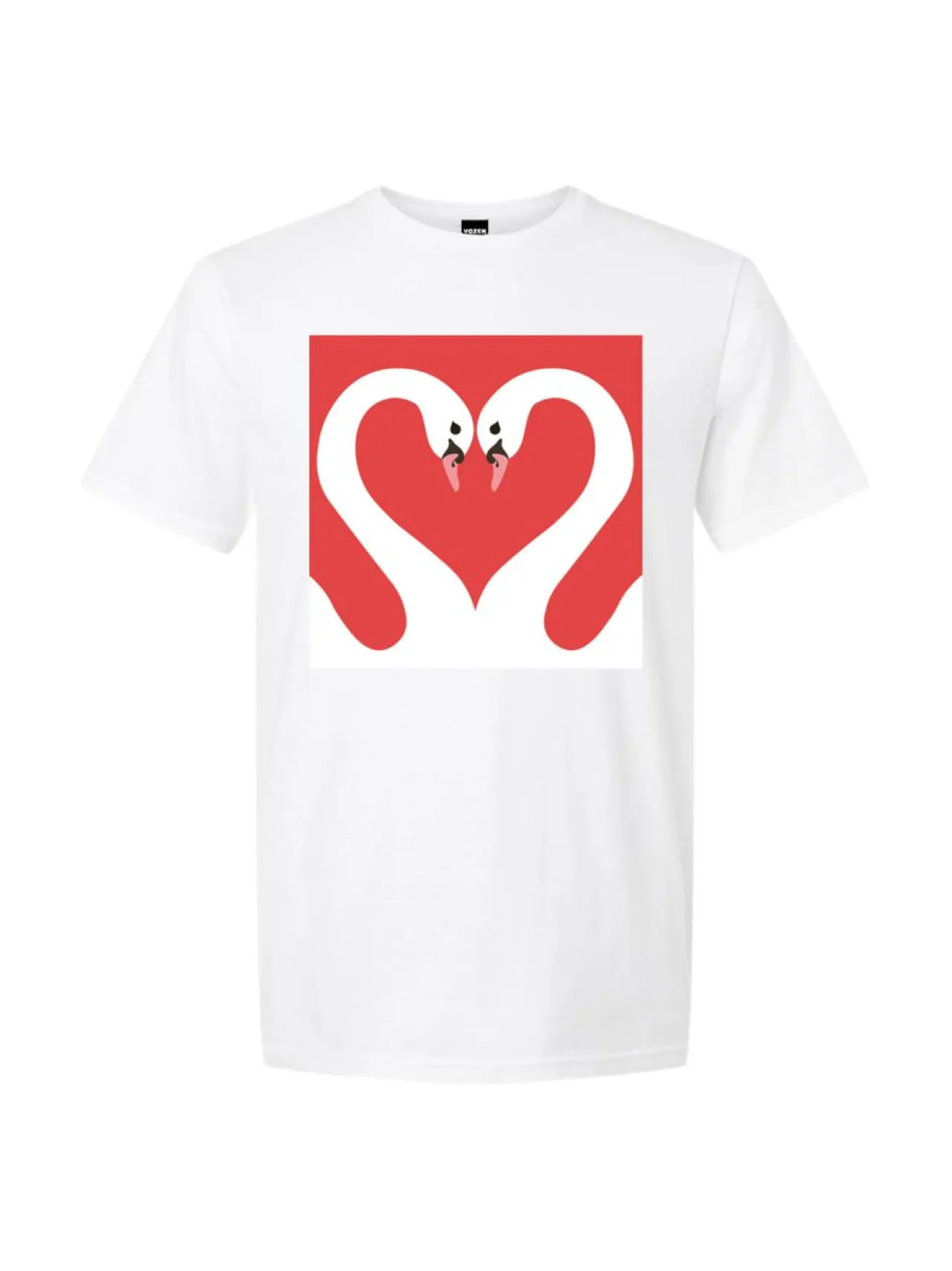 Paidat, Hupparit & Colleget<YO ZEN Unisex T-paita, Love Swans, VALKOINEN