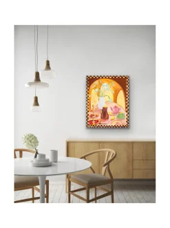 Taulut & Julisteet<Pia Rydman Art Vaaleanpunainen teehetki, 73x60 cm, akryylimaalaus, Pia Rydman
