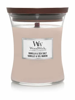 Woodwick Vanilla & Sea Salt Medium -tuoksukynttilä^ Kynttilät & Lyhdyt
