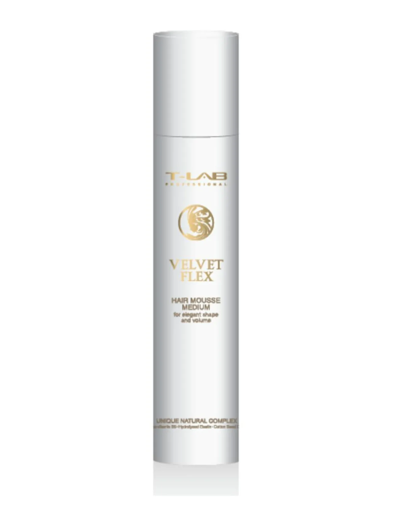 T-LAB Professional Velvet Flex Hair Mousse Medium -muotovaahto 100ml^ Muotoilu & Viimeistely