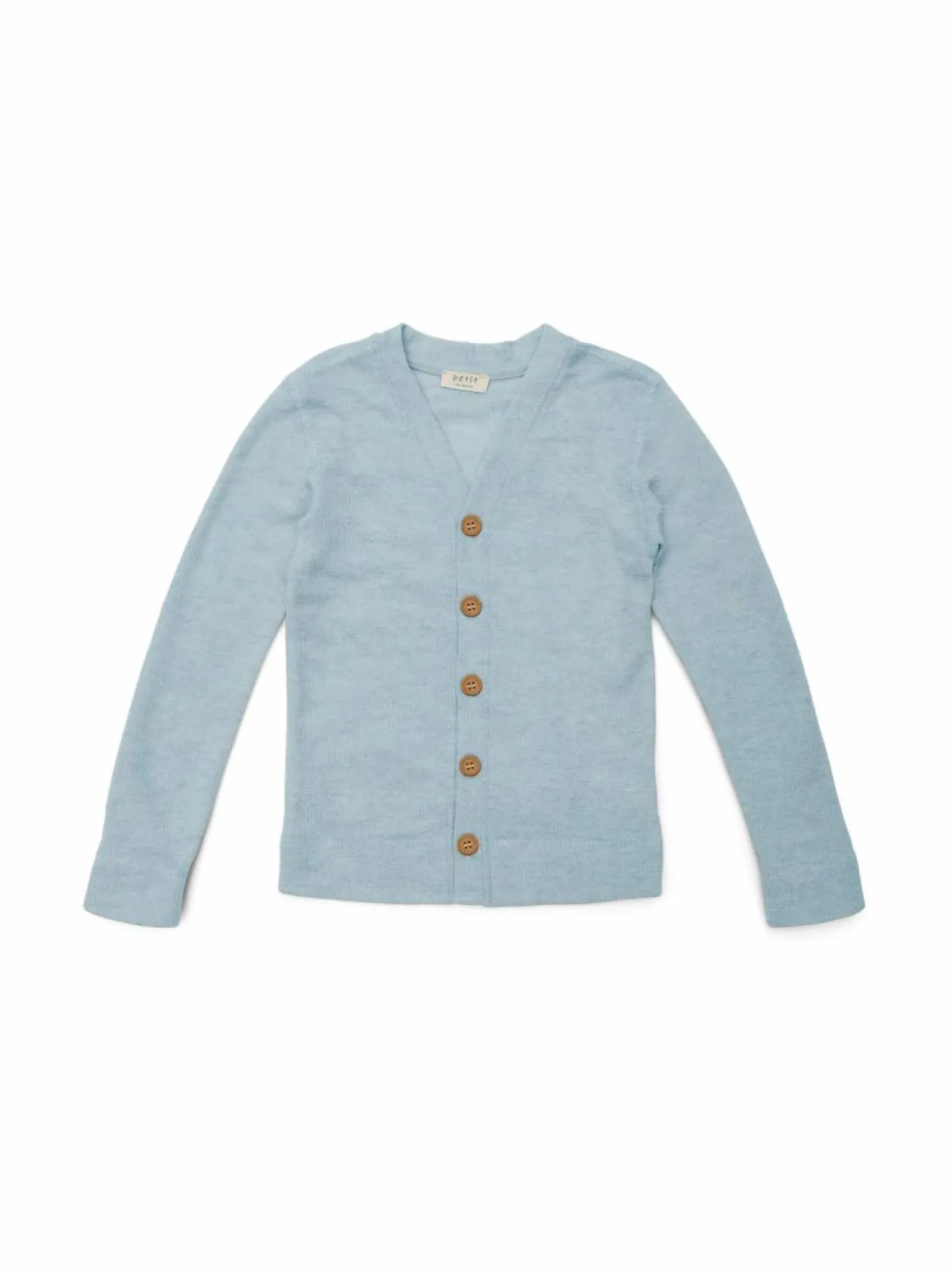 Neuleet|Neuleet<Petit by basics Viggo-merinoneuletakki 817 SKY BLUE MELANGE