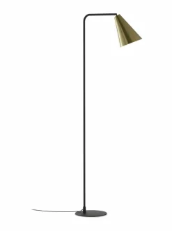 Lattiavalaisimet<Design by Grönlund Vigo-lattiavalaisin 156 cm 05 BLACK / ANTIQUE BRASS
