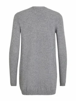 Neuleet<Vila Viril-avoin neuletakki MEDIUM GREY MELANGE