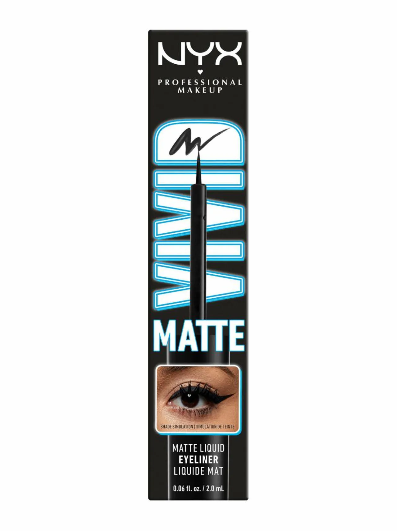 Silmät<NYX Professional Makeup Vivid Matte Liquid Liner eyeliner -silmänrajauskynä BLACK
