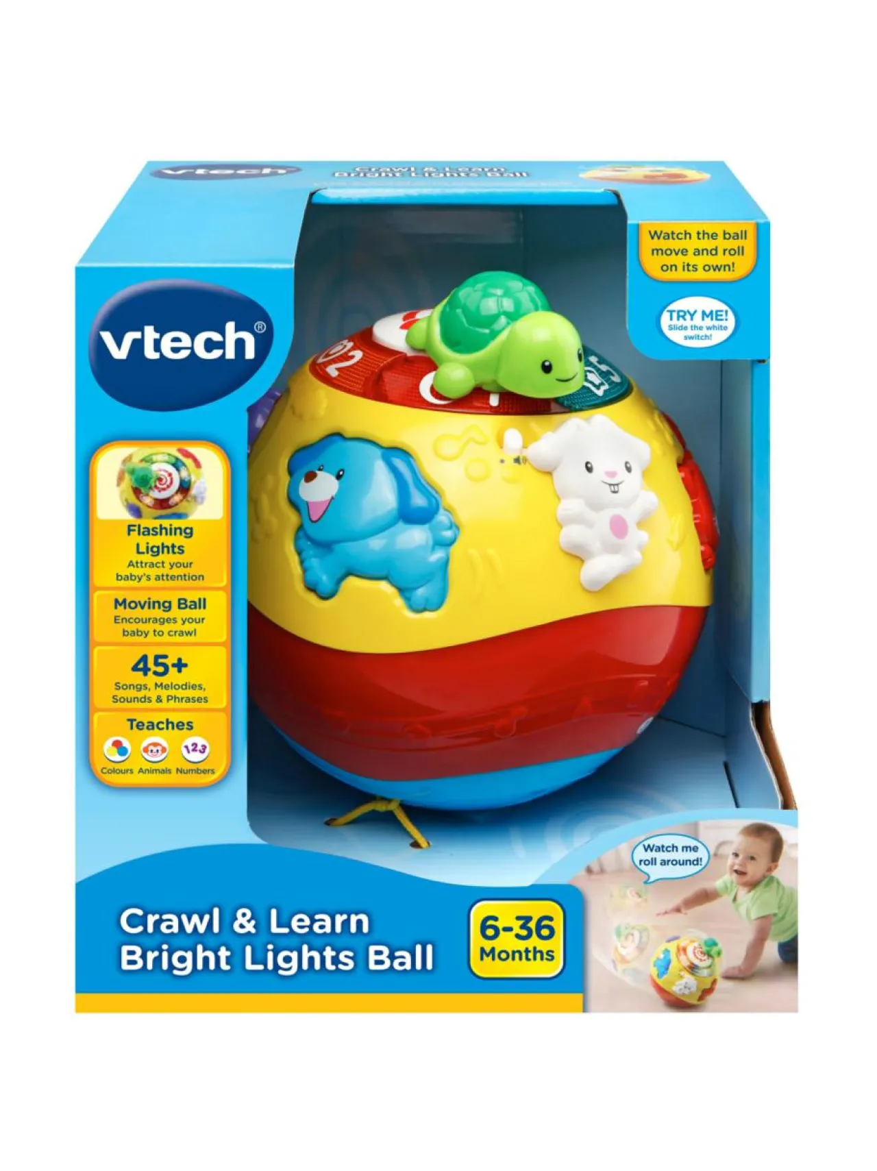 VTECH Interaktiivinen pallo Ryömi ja opi (englanninkielinen)^ Vauvat & Taaperot