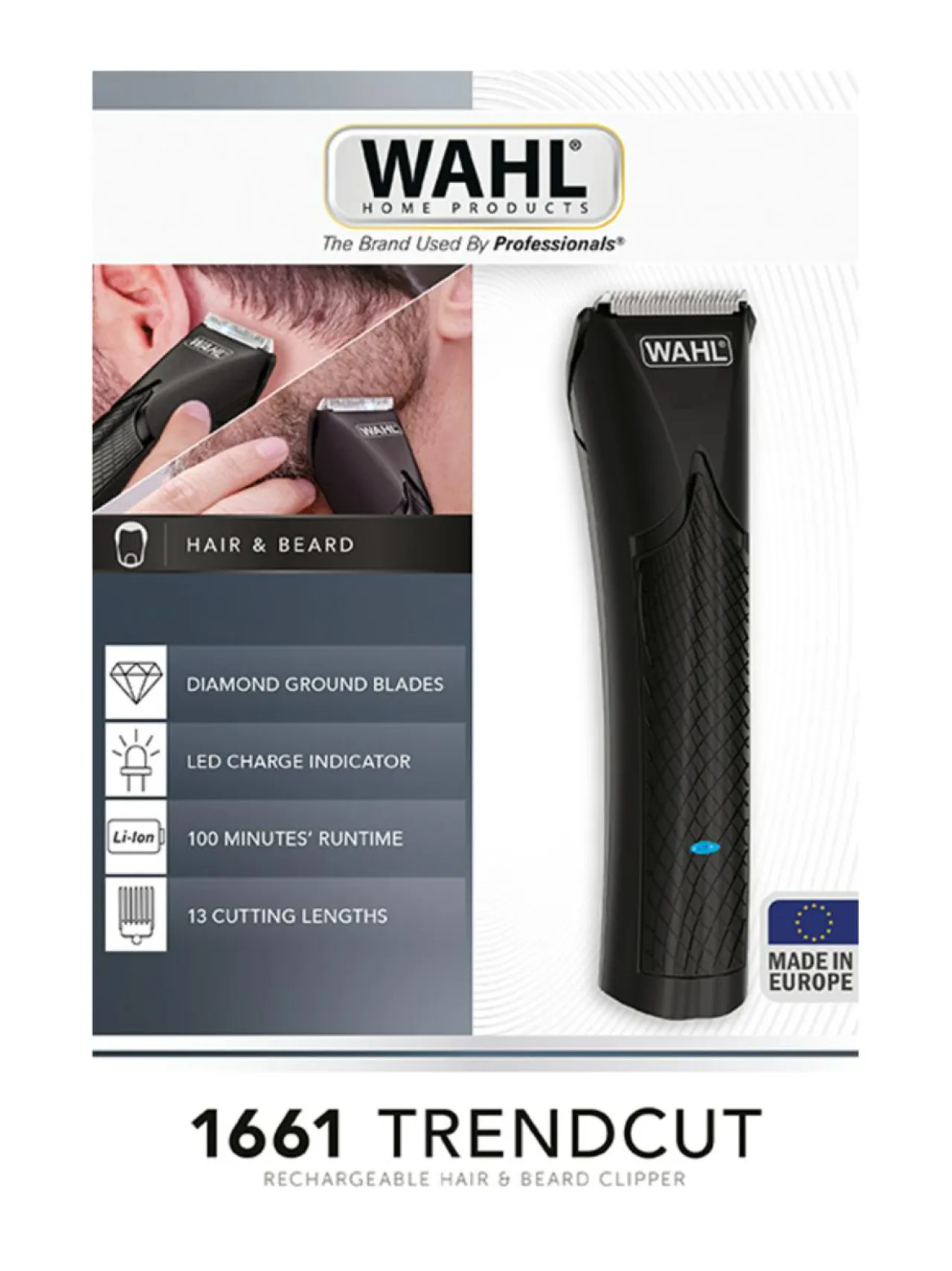 Wahl 1661-0465 Trend Cut Li-Ion hiustenleikkuukone trimmerillä^ Ihokarvanpoisto