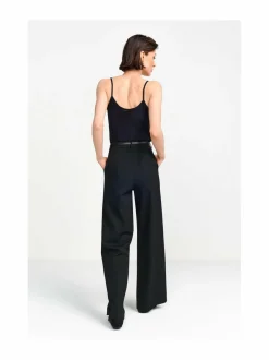 Housut<rich & royal Wide Leg -prässihousut 890 BLACK