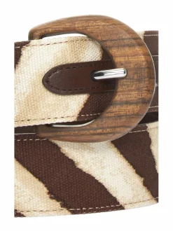 Vyöt<Lauren Ralph Lauren Wood Buckle -vyö ZEBRA/DARK HICKORY