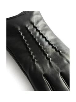 Käsineet<Berkeley W's Siena Lthr Gloves -nahkasormikkaat villavuorilla MUSTA