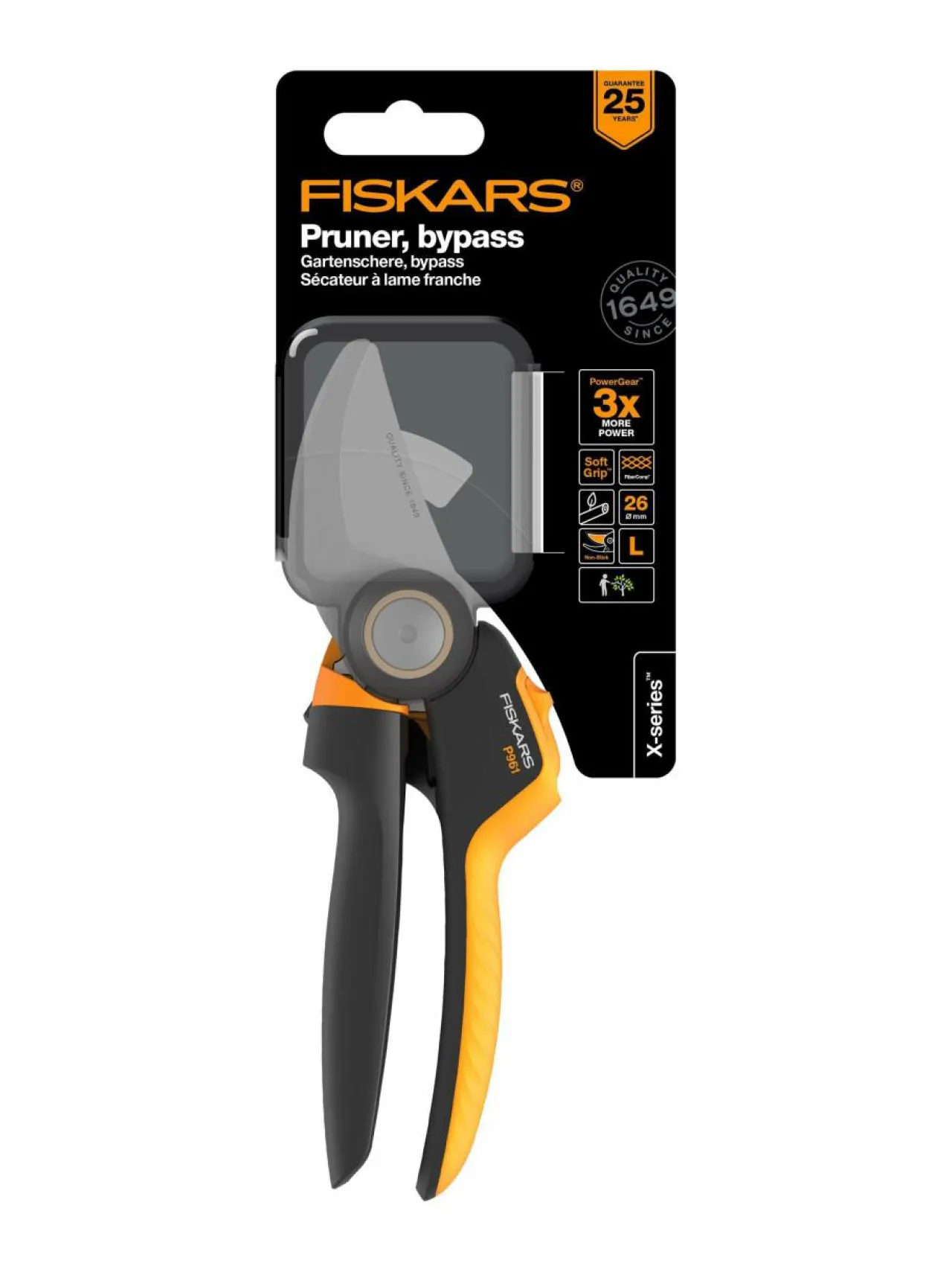 Fiskars X-series PowerGear L P961 -ohileikkaavat oksasakset^ Työkalut