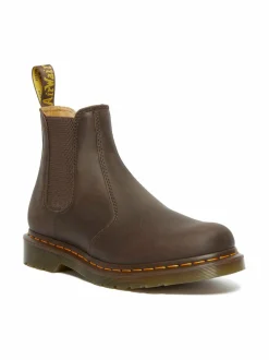 Nilkkurit<Dr. Martens Yellow Stitch Crazy Horse Chelsea -bootsit DARK BROWN