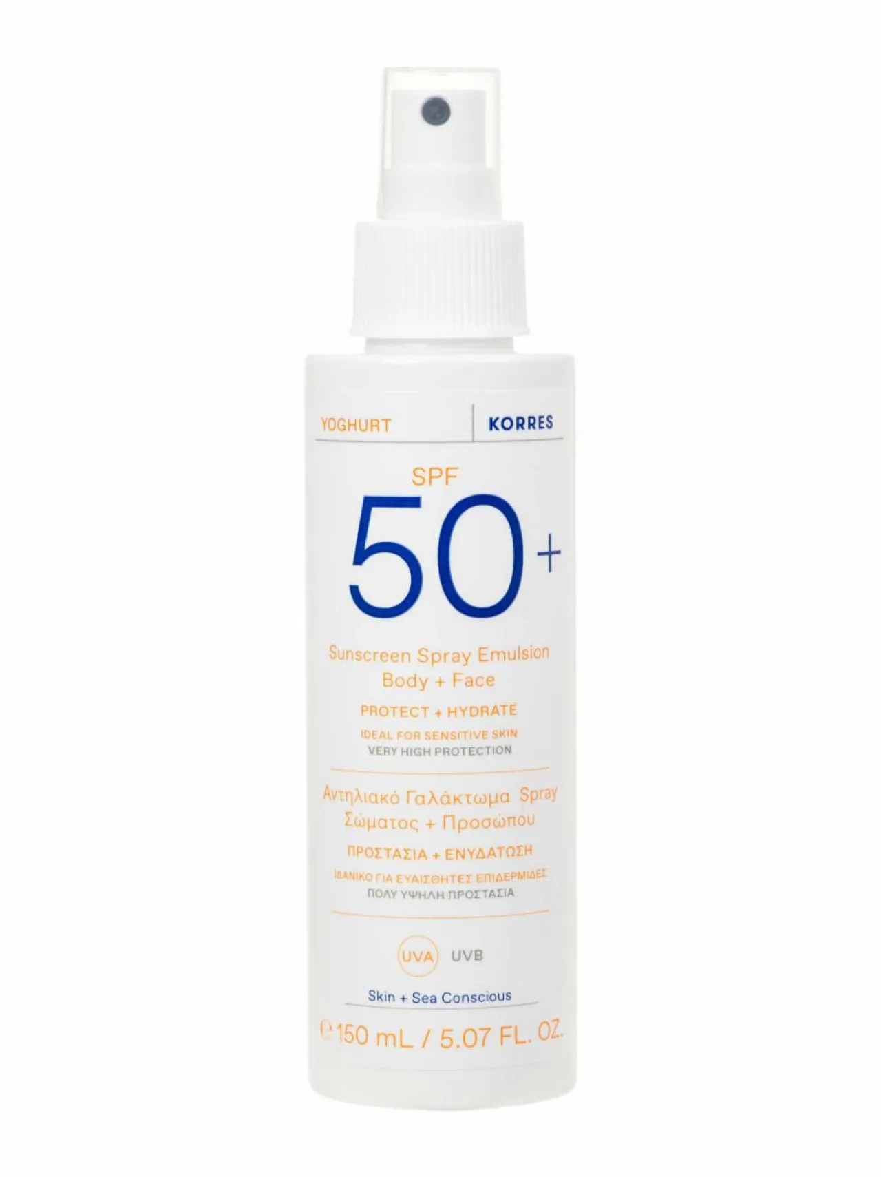 Korres Yoghurt SPF50 Sunscreen Spray Face and Body Emulsion -aurinkosuojaemulsio, 150ml^ Aurinkotuotteet