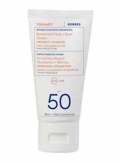Aurinkotuotteet<Korres Yoghurt Sunscreen Face + Eyes Gel-Cream SPF 50 -geelivoide