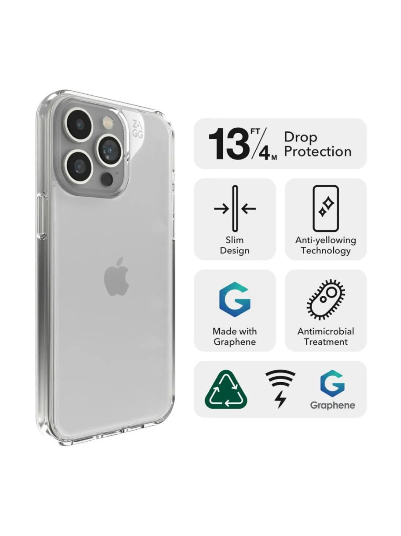 Zagg Crystal Palace - suojakuori iPhone 15 Pro^ Puhelimen Suojakuoret & Tarvikkeet