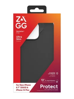Zagg Manhattan Snap - musta suojakuori iPhone 15 Plus/14 Plus^ Puhelimen Suojakuoret & Tarvikkeet