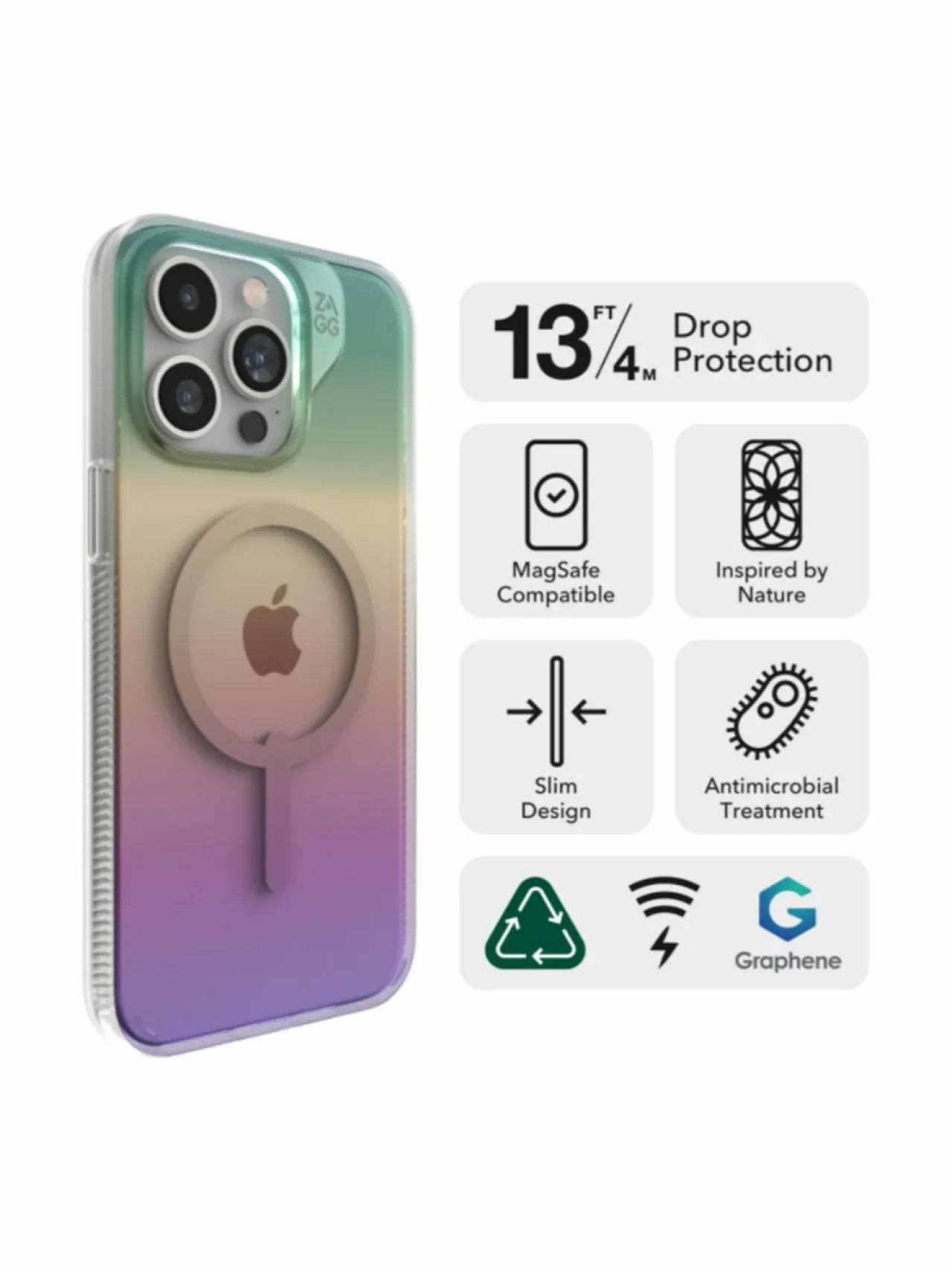 Zagg Milan Snap - helmiäisväri suojakuori iPhone 15 Pro^ Puhelimen Suojakuoret & Tarvikkeet