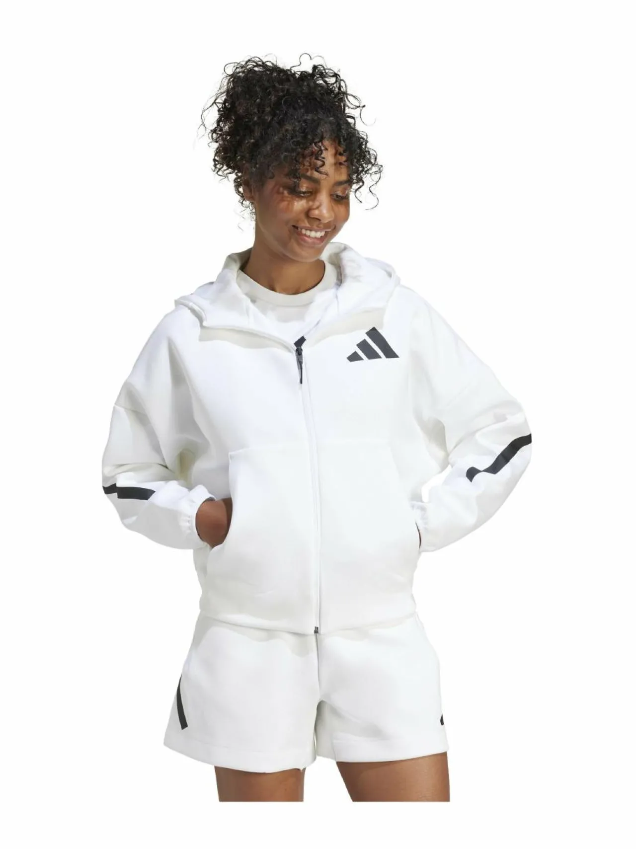 Paidat, Hupparit & Colleget<adidas Sportswear Z.N.E. Full Zip -hupparitakki JE7849 WHITE