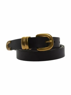 Vyöt<By Malene Birger Zoilo-nahkavyö 050 BLACK